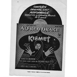 Kismet Alfred Drake Cast Album ADVERT 1950s Vintage Print Ad 9 inch Tall